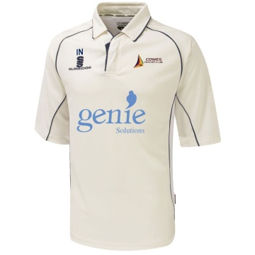 Cowes CC Premier 3/4 Sleeve Navy Trim Shirt