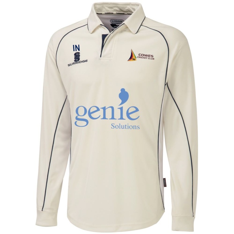Cowes CC Premier Long Sleeve Navy Trim Shirt