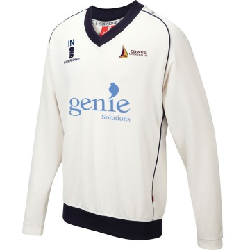 Cowes CC Long Sleeve Sweater Navy Trim