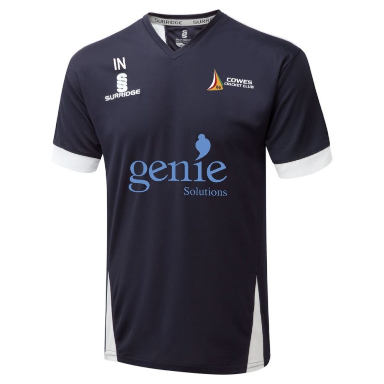 Cowes CC Blade T-shirt Navy/White
